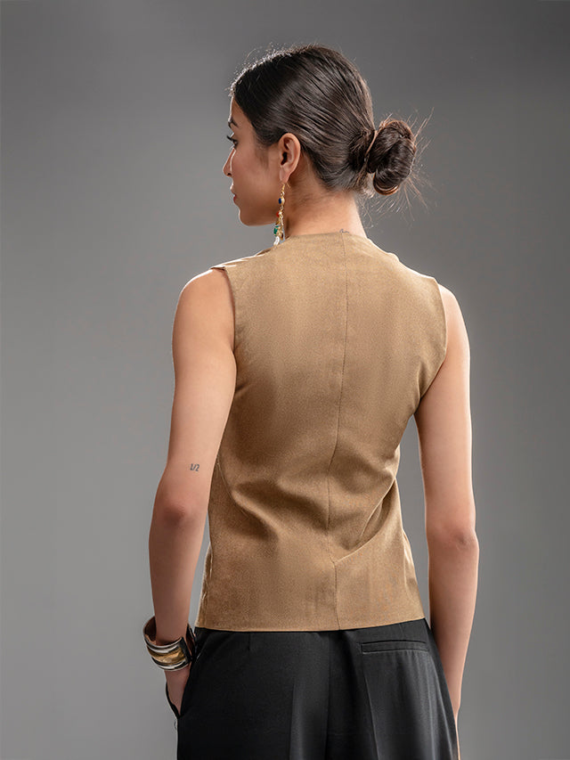 Suede Ochre Waistcoat