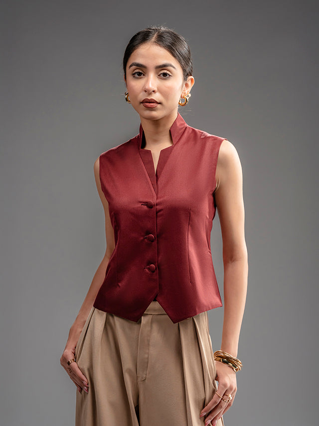 Burgundy Waistcoat
