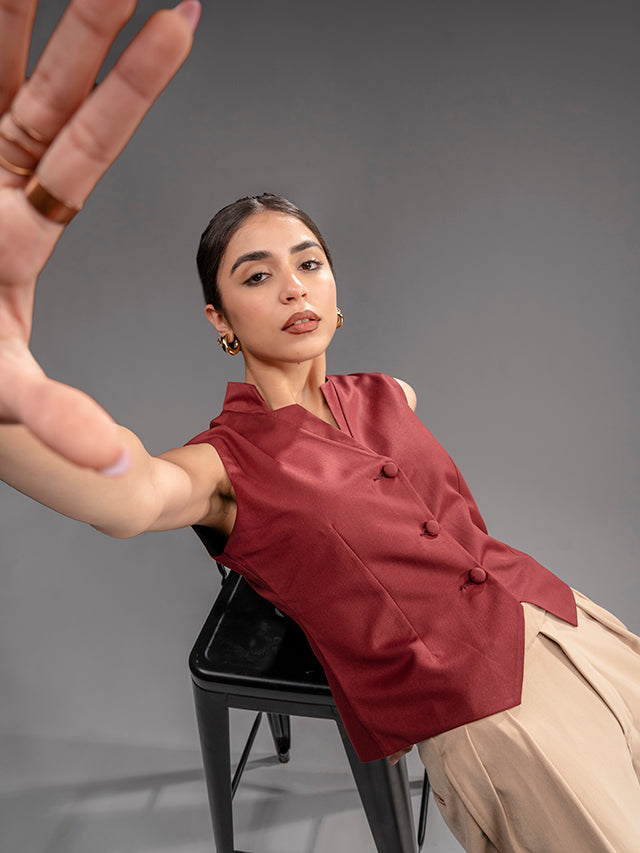 Burgundy Waistcoat