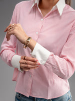 Load image into Gallery viewer, Pink &amp; White Stripped Shirt