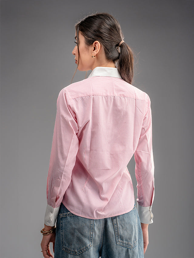 Pink & White Stripped Shirt